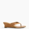 Vegan-Leder-Keilabsatz-Zehensandalen