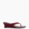 Vegan-Leder-Keilabsatz-Zehensandalen