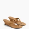 Vegan-Leder-Keilabsatz-Zehensandalen