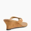 Vegan-Leder-Keilabsatz-Zehensandalen