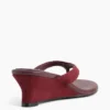 Vegan-Leder-Keilabsatz-Zehensandalen
