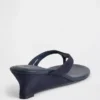 Vegan-Leder-Keilabsatz-Zehensandalen