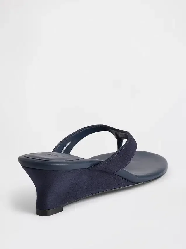 Vegan-Leder-Keilabsatz-Zehensandalen
