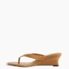 Vegan-Leder-Keilabsatz-Zehensandalen