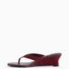 Vegan-Leder-Keilabsatz-Zehensandalen