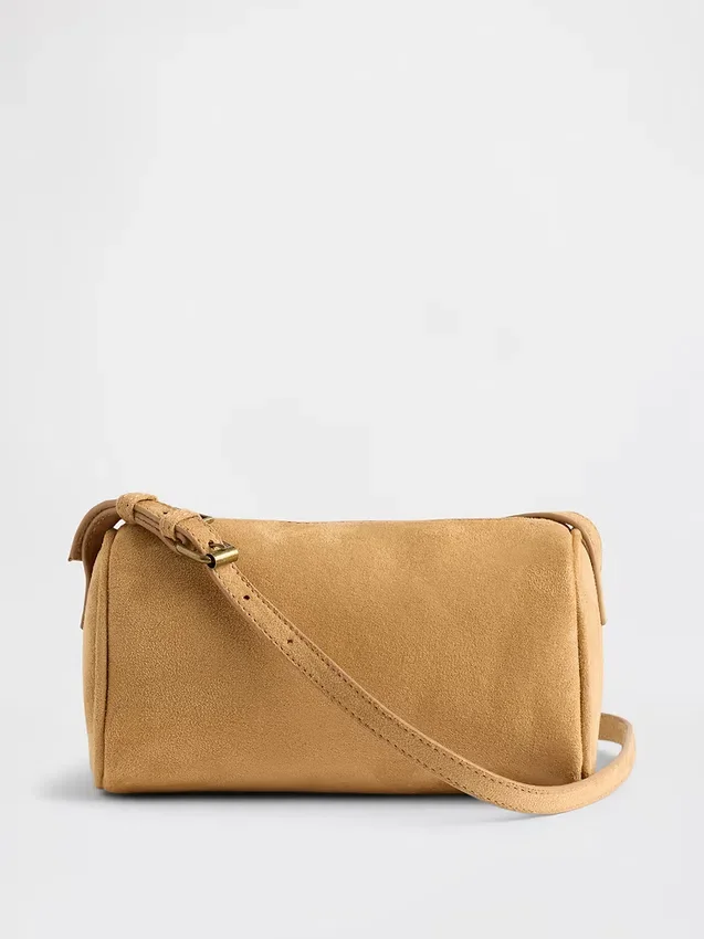 Vegane Barrel-Tasche aus Wildlederimitat