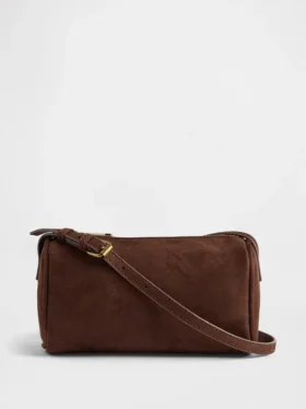 Vegane Barrel-Tasche aus Wildlederimitat