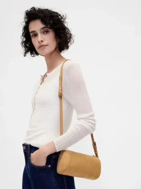 Vegane Barrel-Tasche aus Wildlederimitat