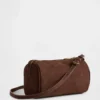 Vegane Barrel-Tasche aus Wildlederimitat