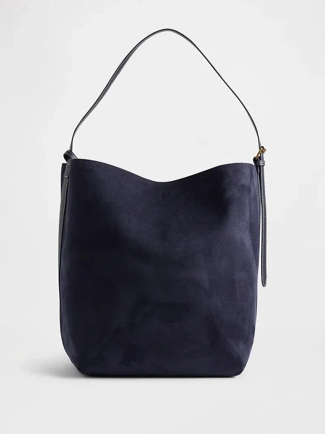 Vegane Bucket-Tasche aus Wildleder