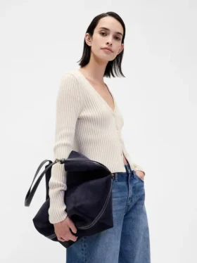 Vegane Bucket-Tasche aus Wildleder