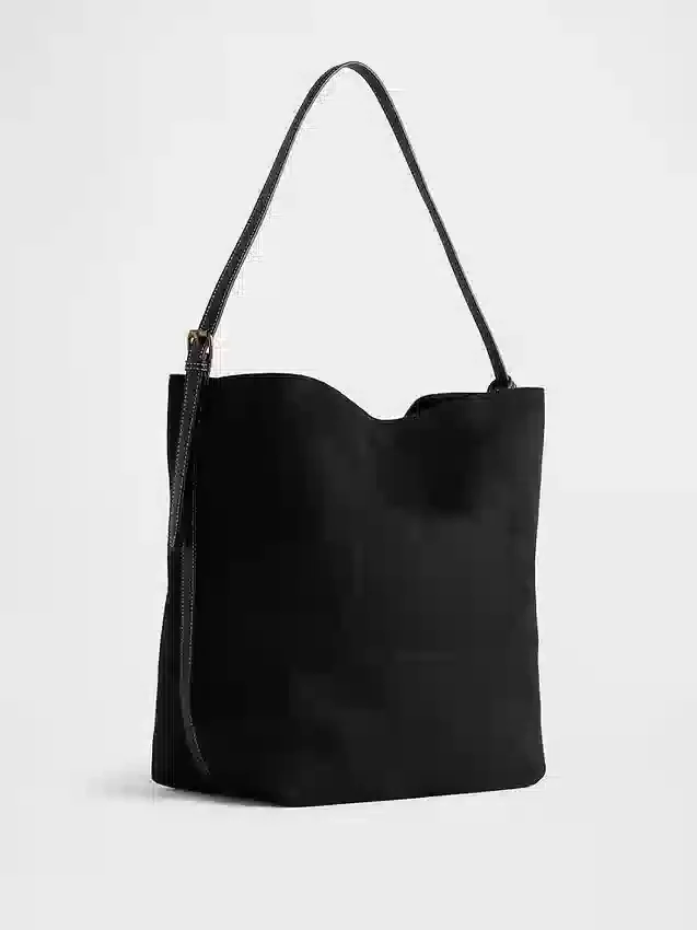Vegane Bucket-Tasche aus Wildleder