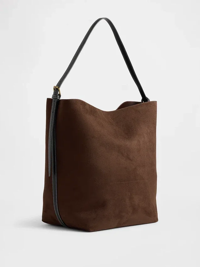 Vegane Bucket-Tasche aus Wildleder