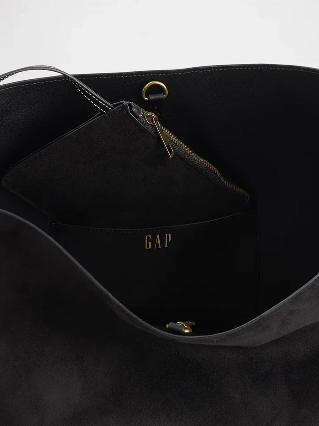 Vegane Bucket-Tasche aus Wildleder