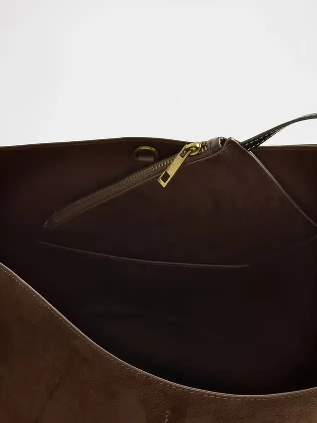 Vegane Bucket-Tasche aus Wildleder