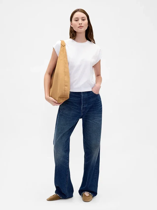 Vegane Slouchy-Tragetasche aus Wildlederimitat