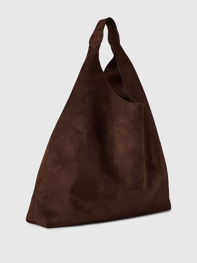 Vegane Slouchy-Tragetasche aus Wildlederimitat