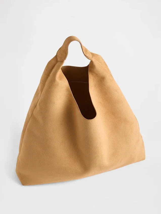 Vegane Slouchy-Tragetasche aus Wildlederimitat