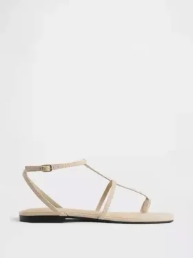 Vegane T-Riemchen-Sandalen aus Wildleder