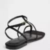 Vegane T-Riemchen-Sandalen aus Wildleder