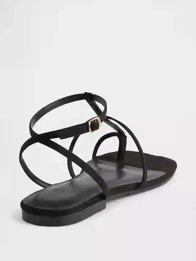 Vegane T-Riemchen-Sandalen aus Wildleder
