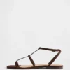 Vegane T-Riemchen-Sandalen aus Wildleder