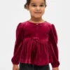 Velours-Oberteil mit Schleife für Baby & Kleinkind