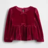 Velours-Oberteil mit Schleife für Baby & Kleinkind