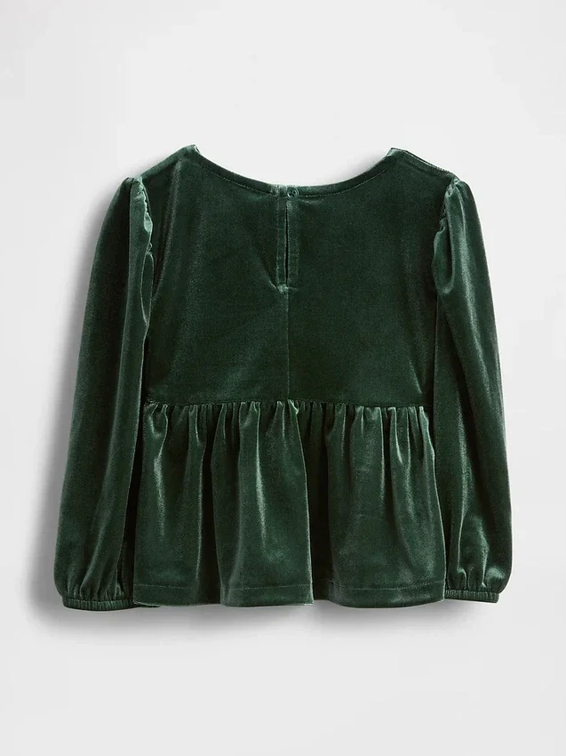 Velours-Oberteil mit Schleife für Baby & Kleinkind