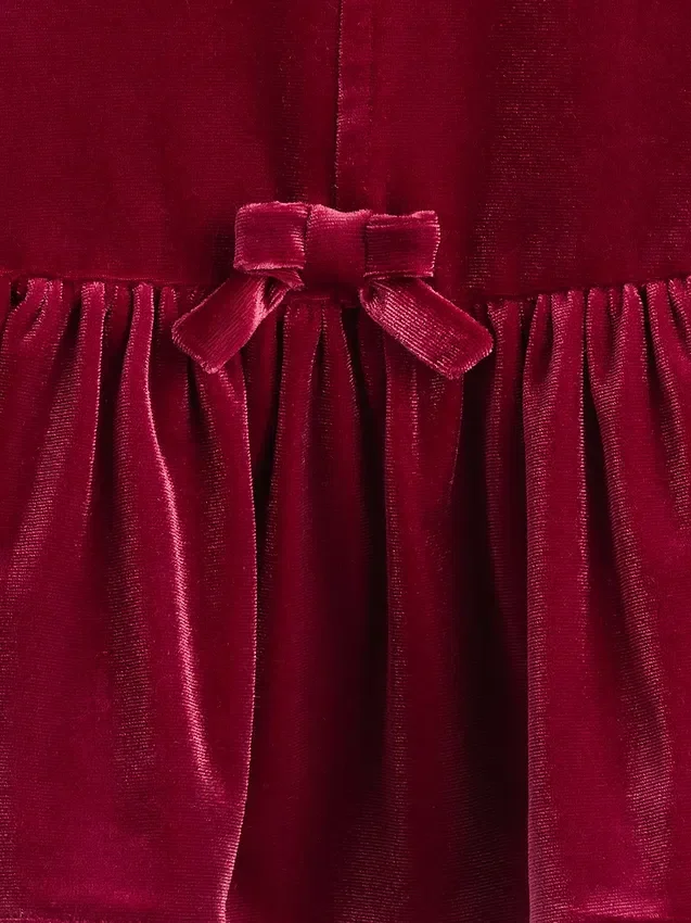 Velours-Oberteil mit Schleife für Baby & Kleinkind