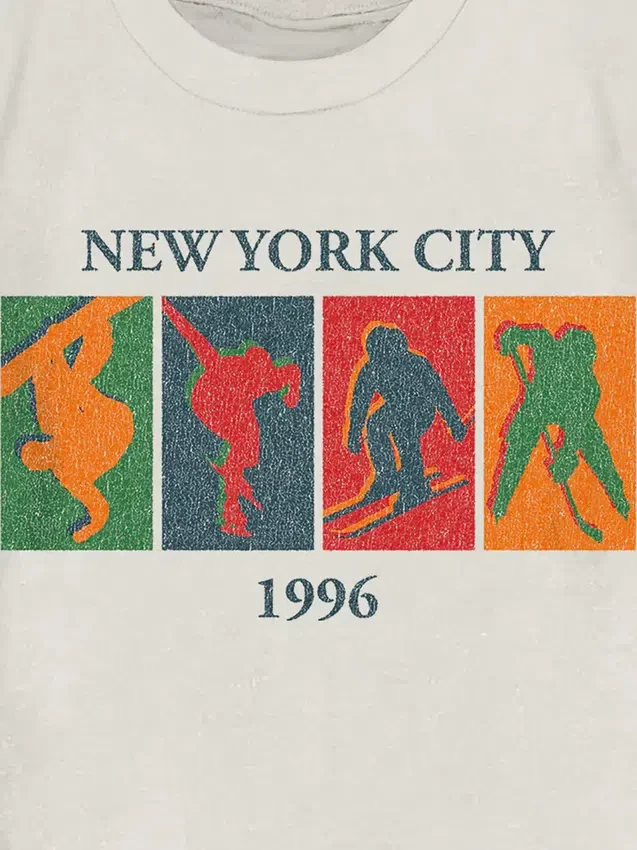Vintage-Grafik-T-Shirt „Wintersport“ für Kleinkinder
