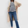 Vintage-Slim-Jeans für Umstandsmode mit durchgehendem Einsatz