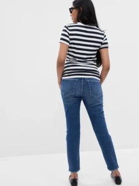 Vintage-Slim-Jeans für Umstandsmode mit durchgehendem Einsatz
