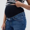 Vintage-Slim-Jeans für Umstandsmode mit durchgehendem Einsatz