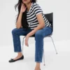 Vintage-Slim-Jeans für Umstandsmode mit durchgehendem Einsatz