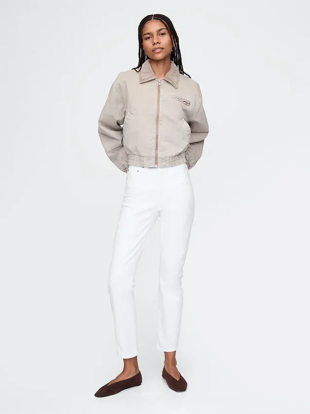Vintage-Slim-Jeans mit hoher Leibhöhe