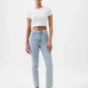Vintage-Slim-Jeans mit hoher Leibhöhe