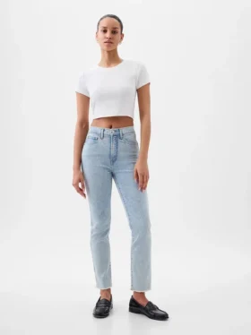 Vintage-Slim-Jeans mit hoher Leibhöhe