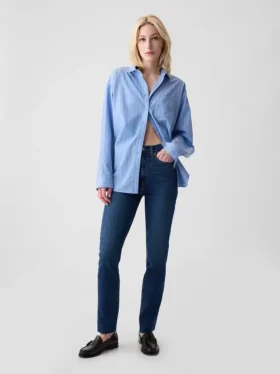 Vintage-Slim-Jeans mit hoher Leibhöhe
