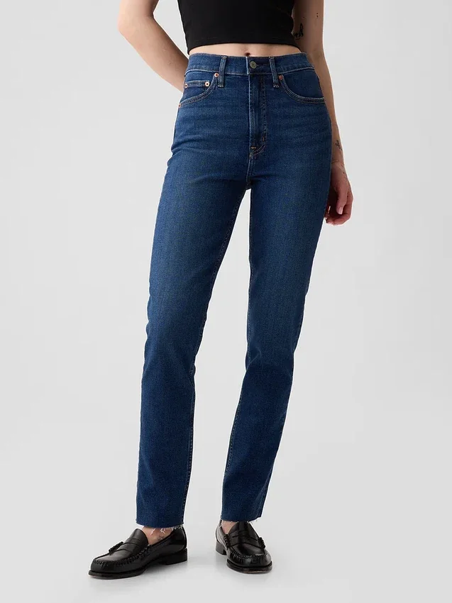 Vintage-Slim-Jeans mit hoher Leibhöhe