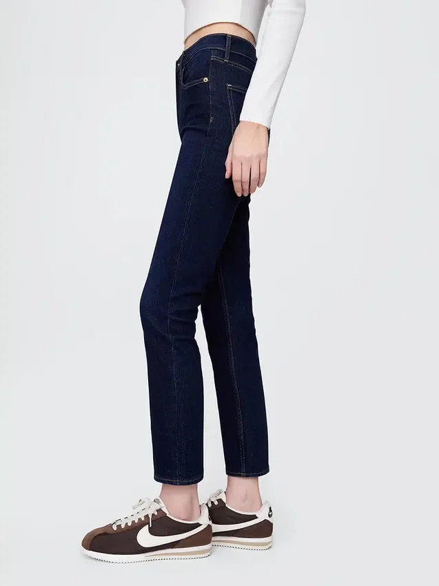 Vintage-Slim-Jeans mit hoher Leibhöhe