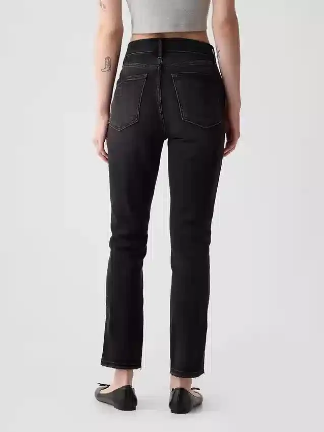 Vintage-Slim-Jeans mit hoher Leibhöhe