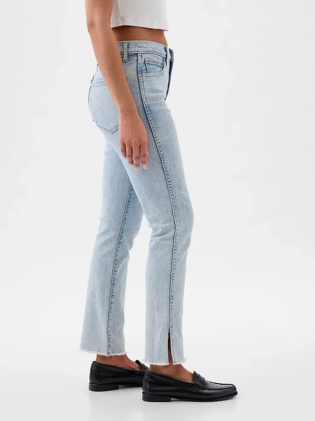 Vintage-Slim-Jeans mit hoher Leibhöhe