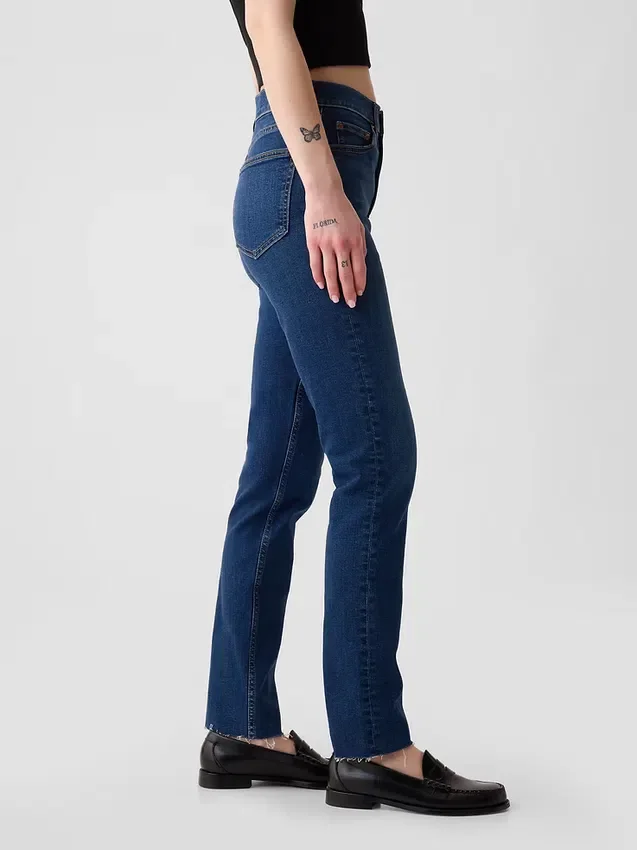 Vintage-Slim-Jeans mit hoher Leibhöhe