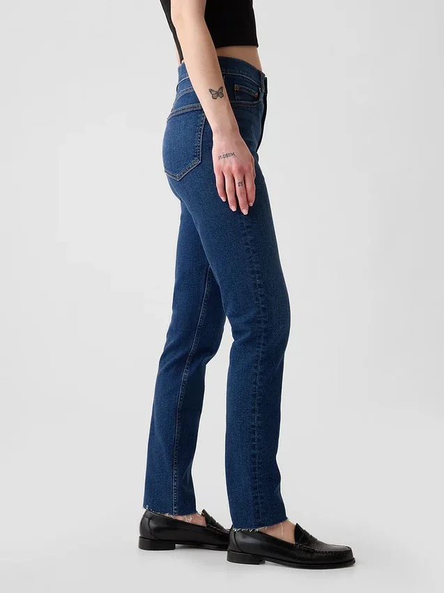 Vintage-Slim-Jeans mit hoher Leibhöhe