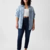 Vintage-Slim-Jeans mit hoher Leibhöhe