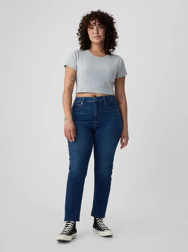 Vintage-Slim-Jeans mit hoher Leibhöhe