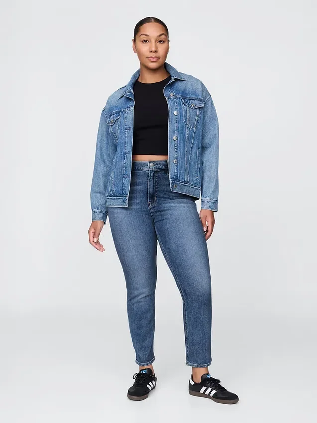 Vintage-Slim-Jeans mit hoher Leibhöhe