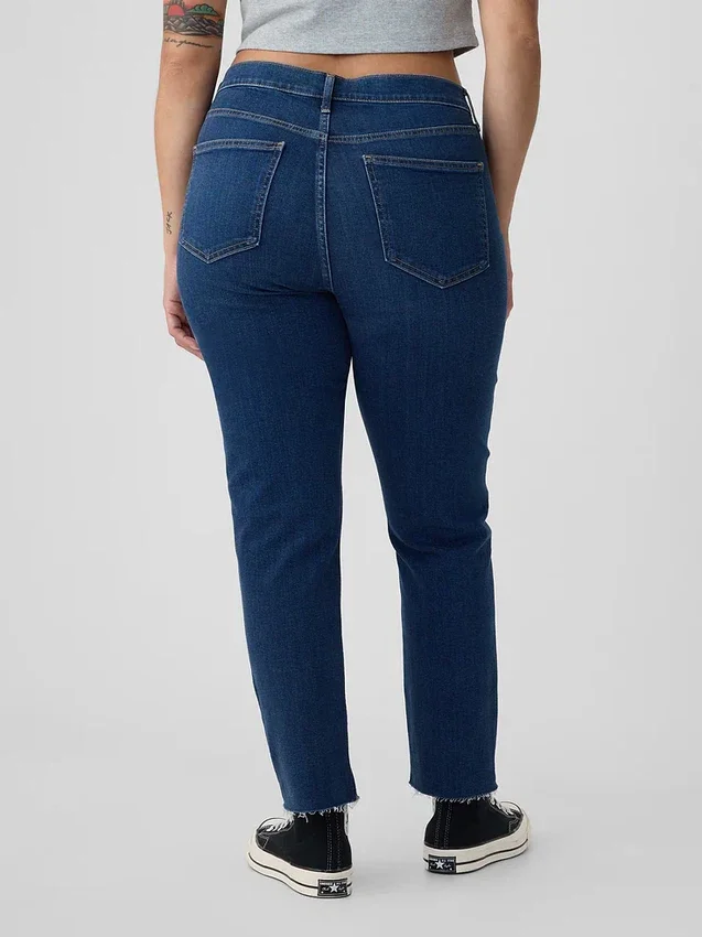 Vintage-Slim-Jeans mit hoher Leibhöhe