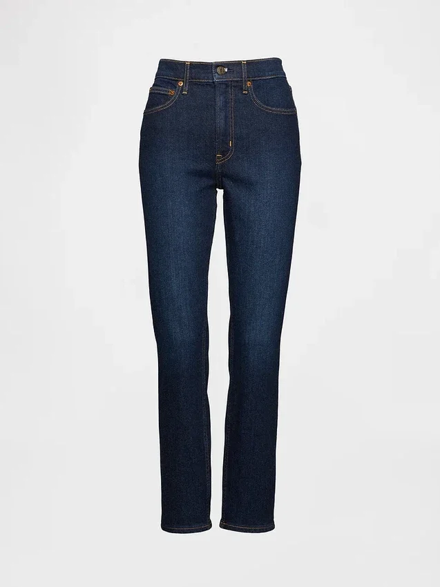 Vintage-Slim-Jeans mit hoher Leibhöhe